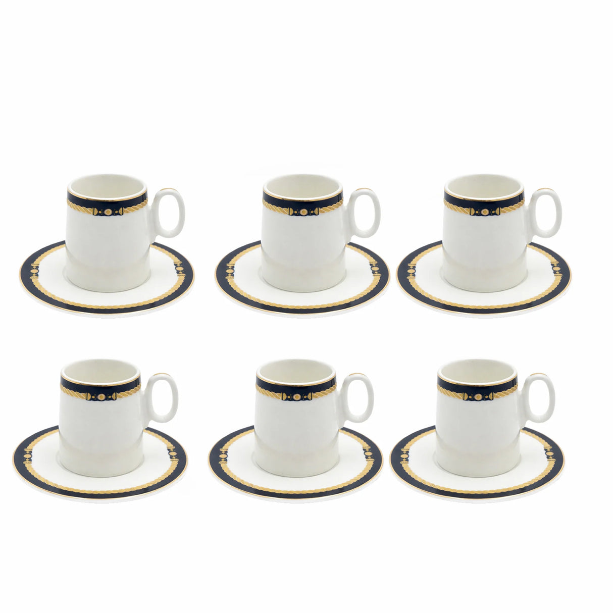 Angela Turkish Coffee Cup with Saucer 12 Piece Set – 120ml