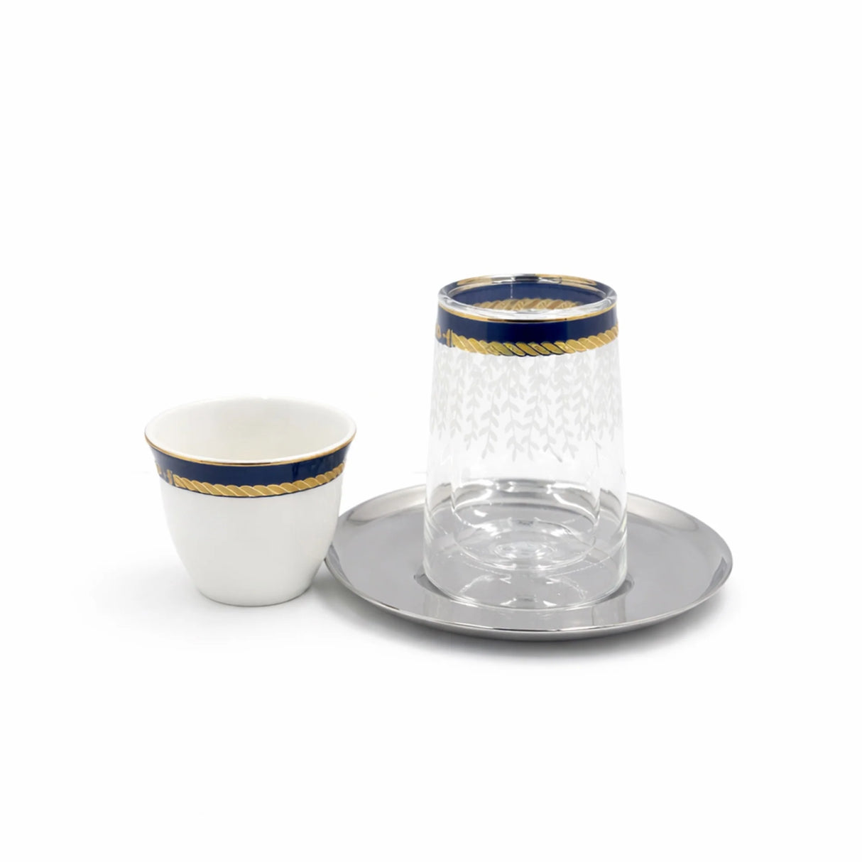 Angela 18 Pieces Tea & Cawa Cup with Saucer Set - 80ml & 120ml
