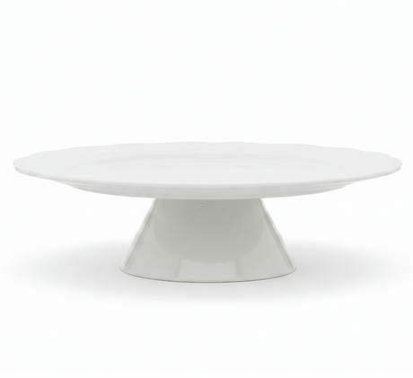 Modenic White Ceramic Footed Round Cake Stand Plate for Dessert Display and Serving 12 inch - Al Kabayel Discount CentreModenic White Ceramic Footed Round Cake Stand Plate for Dessert Display and Serving 12 inchServing TraysMODENICAl Kabayel Discount Centre
