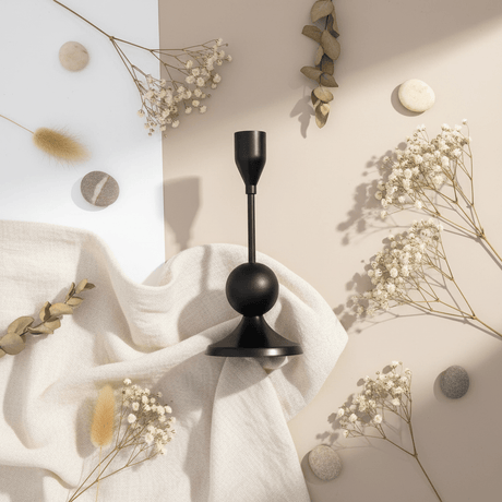 Modern Black Metal Candle Holder with Black Ball Design for Luxury Decoration – 17cm - Al Kabayel Discount CentreModern Black Metal Candle Holder with Black Ball Design for Luxury Decoration – 17cmHome Décor AccentsAKDCAl Kabayel Discount Centre