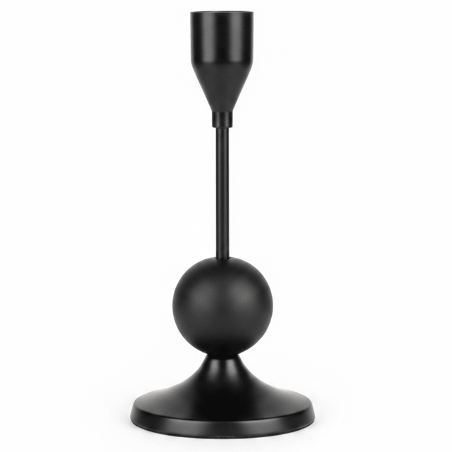 Modern Black Metal Candle Holder with Black Ball Design for Luxury Decoration – 17cm - Al Kabayel Discount CentreModern Black Metal Candle Holder with Black Ball Design for Luxury Decoration – 17cmHome Décor AccentsAKDCAl Kabayel Discount Centre