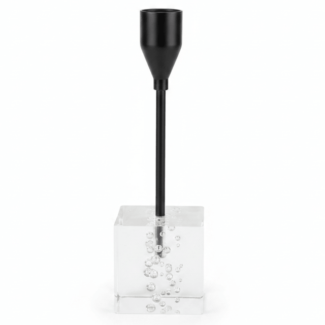 Modern Crystal & Black Metal Candle Holder Stand for Contemporary Table Decoration – 17cm - Al Kabayel Discount CentreModern Crystal & Black Metal Candle Holder Stand for Contemporary Table Decoration – 17cmHome Décor AccentsAKDCAl Kabayel Discount Centre