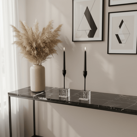 Modern Crystal & Black Metal Candle Holder Stand for Contemporary Table Decoration – 17cm - Al Kabayel Discount CentreModern Crystal & Black Metal Candle Holder Stand for Contemporary Table Decoration – 17cmHome Décor AccentsAKDCAl Kabayel Discount Centre