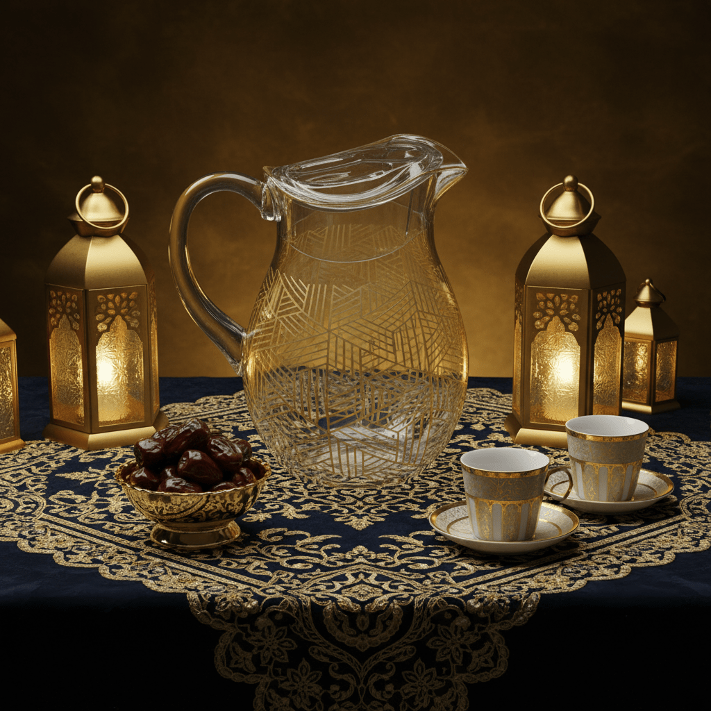 Modern Elegance Clear Acrylic Water Jug with Premium Gold Line Art Design – 22 cm - Al Kabayel Discount CentreModern Elegance Clear Acrylic Water Jug with Premium Gold Line Art Design – 22 cmJugsAKDCAl Kabayel Discount Centre