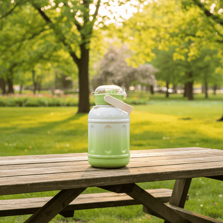 Modern Green & White Stainless Steel Vacuum Flask with Elegant Cream Handle 1200ml - Al Kabayel Discount CentreModern Green & White Stainless Steel Vacuum Flask with Elegant Cream Handle 1200mlWater BottlesAKDCAl Kabayel Discount Centre
