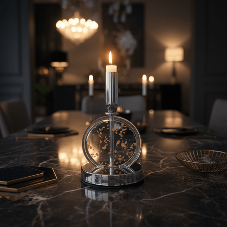 Modern Silver Metal & Plastic Luxury Candle Holder for Contemporary Interiors – 20cm - Al Kabayel Discount CentreModern Silver Metal & Plastic Luxury Candle Holder for Contemporary Interiors – 20cmHome Décor AccentsAKDCAl Kabayel Discount Centre