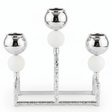 Modern Silver & White Metal 3 - Way Candle Holder Stand for Dining and Living Room Décor – 15cm - Al Kabayel Discount CentreModern Silver & White Metal 3 - Way Candle Holder Stand for Dining and Living Room Décor – 15cmHome Décor AccentsAKDCAl Kabayel Discount Centre