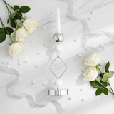 Modern Silver & White Metal Candle Holder for Elegant Home Styling – 21cm - Al Kabayel Discount CentreModern Silver & White Metal Candle Holder for Elegant Home Styling – 21cmHome Décor AccentsAKDCAl Kabayel Discount Centre