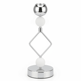 Modern Silver & White Metal Candle Holder for Elegant Home Styling – 21cm - Al Kabayel Discount CentreModern Silver & White Metal Candle Holder for Elegant Home Styling – 21cmHome Décor AccentsAKDCAl Kabayel Discount Centre