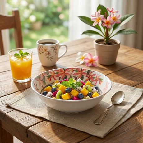 Moments Melamine Bowl 21×6 cm – Frangipani Floral - Al Kabayel Discount CentreMoments Melamine Bowl 21×6 cm – Frangipani FloralBowlsMOMENTSAl Kabayel Discount Centre