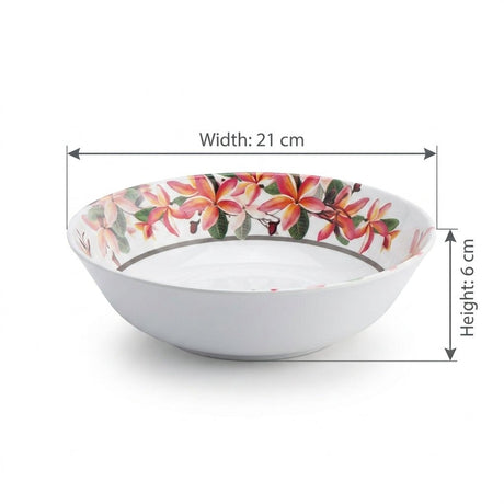 Moments Melamine Bowl 21×6 cm – Frangipani Floral - Al Kabayel Discount CentreMoments Melamine Bowl 21×6 cm – Frangipani FloralBowlsMOMENTSAl Kabayel Discount Centre