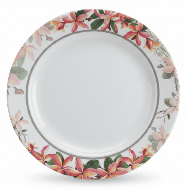 Moments Round White Melamine Dessert Plate with Elegant Flower Design, Stylish Plate for Sweets, Cakes & Snacks – 8 Inch - Al Kabayel Discount CentreMoments Round White Melamine Dessert Plate with Elegant Flower Design, Stylish Plate for Sweets, Cakes & Snacks – 8 InchPlatesMOMENTSAl Kabayel Discount Centre