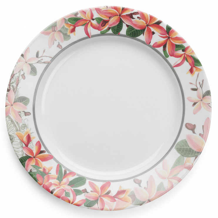 Moments Round White Melamine Dinner Plate with Elegant Flower Design, Premium Dining Plate for Home & Parties – 10 Inch - Al Kabayel Discount CentreMoments Round White Melamine Dinner Plate with Elegant Flower Design, Premium Dining Plate for Home & Parties – 10 InchPlatesMOMENTSAl Kabayel Discount Centre