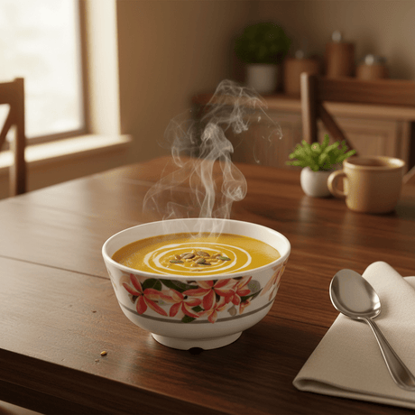 Moments Round White Melamine Soup Bowl with Elegant Flower Design, Deep Bowl for Soup, Curry & Snacks – 4.5 Inch - Al Kabayel Discount CentreMoments Round White Melamine Soup Bowl with Elegant Flower Design, Deep Bowl for Soup, Curry & Snacks – 4.5 InchBowlsMOMENTSAl Kabayel Discount Centre