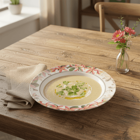 Moments Round White Melamine Soup Plate with Elegant Flower Design, Durable Serving Plate for Soups & Meals – 9 Inch - Al Kabayel Discount CentreMoments Round White Melamine Soup Plate with Elegant Flower Design, Durable Serving Plate for Soups & Meals – 9 InchPlatesMOMENTSAl Kabayel Discount Centre