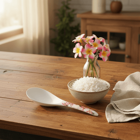 Moments White Melamine Serving Spoon with Elegant Flower Design, Multipurpose Kitchen Serving Spoon – 8.5 Inch - Al Kabayel Discount CentreMoments White Melamine Serving Spoon with Elegant Flower Design, Multipurpose Kitchen Serving Spoon – 8.5 InchSpatulas And SpoonsMOMENTSAl Kabayel Discount Centre