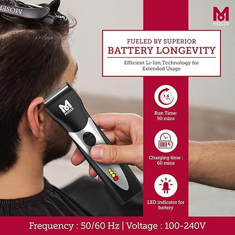 MOSER ChromStyle Professional Cordless Hair Clipper, Adjustable Cutting Length, Quick Change Blade - Al Kabayel Discount CentreMOSER ChromStyle Professional Cordless Hair Clipper, Adjustable Cutting Length, Quick Change BladePersonal Care & Styling ToolsMOSERAl Kabayel Discount Centre