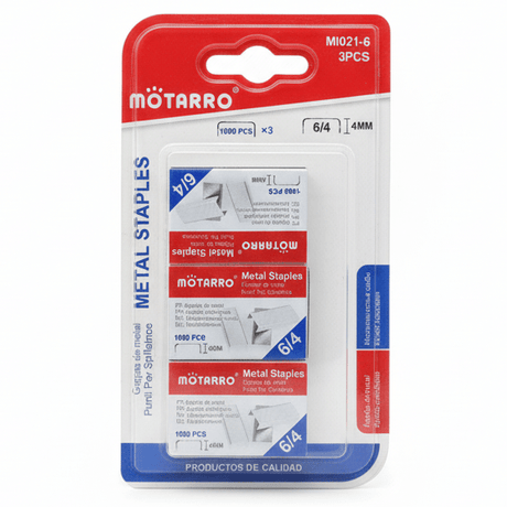 Motarro Metal Staple Pins – Size 6/4 with 4 mm Length, Pack of 3 for Paper Binding, Filing and Office Organization - Al Kabayel Discount CentreMotarro Metal Staple Pins – Size 6/4 with 4 mm Length, Pack of 3 for Paper Binding, Filing and Office OrganizationPaper Clips, Staples & FastenersMOTARROAl Kabayel Discount Centre
