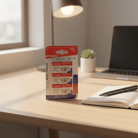 Motarro Standard Metal Staple Pins – 4 mm Size, Pack of 3 for Daily Office, School and Home Document Stapling - Al Kabayel Discount CentreMotarro Standard Metal Staple Pins – 4 mm Size, Pack of 3 for Daily Office, School and Home Document StaplingPaper Clips, Staples & FastenersMOTARROAl Kabayel Discount Centre