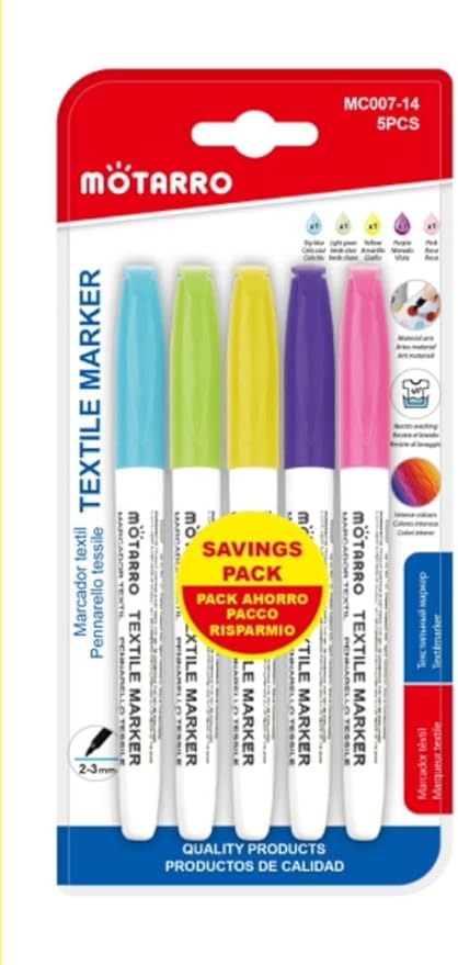 Motarro Textile Marker 5Pcs - Al Kabayel Discount CentreMotarro Textile Marker 5PcsColor PencilsMOTARROAl Kabayel Discount Centre