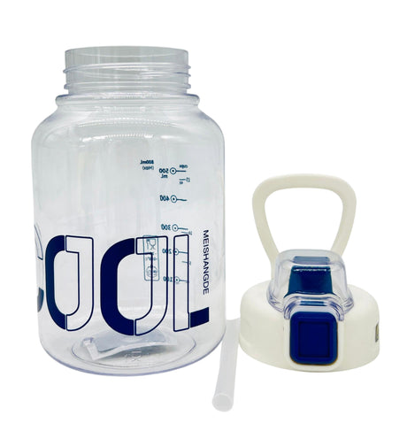 MSD Transparent Plastic Water Bottle 800ml, White - Navy Blue - Al Kabayel Discount CentreMSD Transparent Plastic Water Bottle 800ml, White - Navy BlueWater BottlesMSDAl Kabayel Discount Centre