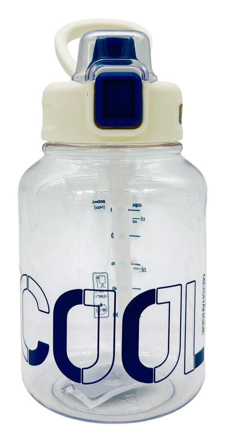 MSD Transparent Plastic Water Bottle 800ml, White - Navy Blue - Al Kabayel Discount CentreMSD Transparent Plastic Water Bottle 800ml, White - Navy BlueWater BottlesMSDAl Kabayel Discount Centre