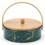 Multi - Color Ceramic Serving Tray with Wooden Handle and Lid – Versatile Serving Platter (23 cm) - Al Kabayel Discount CentreMulti - Color Ceramic Serving Tray with Wooden Handle and Lid – Versatile Serving Platter (23 cm)Serving TraysAKDCAl Kabayel Discount Centre