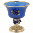 Murano Blue & Gold Decorative Metal Footed Glass Fruit Bowl with Porcelain Floral Design for Luxury Serving – 27 × 27.5 cm - Al Kabayel Discount CentreMurano Blue & Gold Decorative Metal Footed Glass Fruit Bowl with Porcelain Floral Design for Luxury Serving – 27 × 27.5 cmBowlsMURANOAl Kabayel Discount Centre