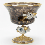 Murano Large Black & Gold Metal Footed Glass Fruit Bowl with Decorative Floral Design for Centerpiece Display – 27 × 27.5 cm - Al Kabayel Discount CentreMurano Large Black & Gold Metal Footed Glass Fruit Bowl with Decorative Floral Design for Centerpiece Display – 27 × 27.5 cmBowlsMURANOAl Kabayel Discount Centre