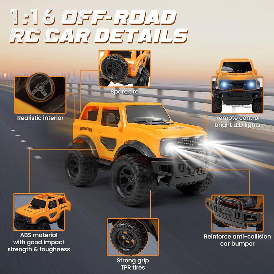 My Toys R/C Offroad Climber Car, 1:16 Scale, High Performance & Powerful Drice, 2.4GHz Full Function Transmitter, Orange - Al Kabayel Discount CentreMy Toys R/C Offroad Climber Car, 1:16 Scale, High Performance & Powerful Drice, 2.4GHz Full Function Transmitter, OrangeRemote Control toysMY TOYSAl Kabayel Discount Centre