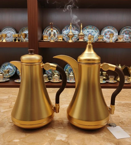 Mydot Luxury 2 - Piece Vacuum Flask Set (1L + 1L) – Rich Gold Finish with Wood - Brown Decorative Accents - Al Kabayel Discount CentreMydot Luxury 2 - Piece Vacuum Flask Set (1L + 1L) – Rich Gold Finish with Wood - Brown Decorative AccentsThermosMYDOTAl Kabayel Discount Centre