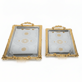 Najib 2-Piece Gold-Bordered Silver Serving Tray Set | Arabic Floral Engraving | 35×25cm & 43×28cm - Al Kabayel Discount CentreNajib 2-Piece Gold-Bordered Silver Serving Tray Set | Arabic Floral Engraving | 35×25cm & 43×28cmServing TraysNAJIBAl Kabayel Discount Centre