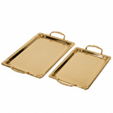 Najib 2 - Piece Rectangular Gold Stainless Steel Serving Tray Set with Golden Handles, Elegant Decorative Serving Platters for Food Tea Coffee & Drinks – 34 x 24 cm, 40 x 28 cm - Al Kabayel Discount CentreNajib 2 - Piece Rectangular Gold Stainless Steel Serving Tray Set with Golden Handles, Elegant Decorative Serving Platters for Food Tea Coffee & Drinks – 34 x 24 cm, 40 x 28 cmServing TraysNajibAl Kabayel Discount Centre