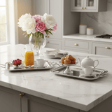 Najib 2 - Piece Rectangular Silver Stainless Steel Serving Tray Set with Golden Handles, Durable Multipurpose Serving Platters for Home Kitchen & Dining – 36 x 26 cm, 43 x 30 cm - Al Kabayel Discount CentreNajib 2 - Piece Rectangular Silver Stainless Steel Serving Tray Set with Golden Handles, Durable Multipurpose Serving Platters for Home Kitchen & Dining – 36 x 26 cm, 43 x 30 cmServing TraysNajibAl Kabayel Discount Centre