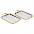 Najib 2 - Piece Silver Rectangular Stainless Steel Serving Tray Set with Stylish Golden Handles, Multipurpose Serving Platters for Food Drinks Tea & Coffee – 33 x 24 cm, 40 x 28 cm - Al Kabayel Discount CentreNajib 2 - Piece Silver Rectangular Stainless Steel Serving Tray Set with Stylish Golden Handles, Multipurpose Serving Platters for Food Drinks Tea & Coffee – 33 x 24 cm, 40 x 28 cmServing TraysNajibAl Kabayel Discount Centre