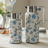 Najib Elegant Blue Floral Insulated Vacuum Flask Duo (0.8L & 1L) – White and Silver Body with Sophisticated Blue Flower Pattern, Long - Lasting Temperature Retention – Design 5 - Al Kabayel Discount CentreNajib Elegant Blue Floral Insulated Vacuum Flask Duo (0.8L & 1L) – White and Silver Body with Sophisticated Blue Flower Pattern, Long - Lasting Temperature Retention – Design 5NAJIBAl Kabayel Discount Centre