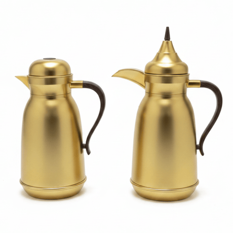 Najib Gold Finish Vacuum Flask with Brown Handle Grip Stylish and Functional Thermal Container 1+1 Liter - Al Kabayel Discount CentreNajib Gold Finish Vacuum Flask with Brown Handle Grip Stylish and Functional Thermal Container 1+1 LiterThermosNAJIBAl Kabayel Discount Centre