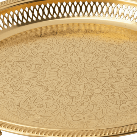 Najib Gold Metal Footed Round Serving Tray - 35cm - Al Kabayel Discount CentreNajib Gold Metal Footed Round Serving Tray - 35cmServing TraysNAJIBAl Kabayel Discount Centre