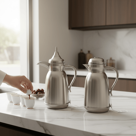 Najib Matte Silver Vacuum Flask with Durable Build Classic Insulated Beverage Bottle 1+1 Liter - Al Kabayel Discount CentreNajib Matte Silver Vacuum Flask with Durable Build Classic Insulated Beverage Bottle 1+1 LiterThermosNAJIBAl Kabayel Discount Centre