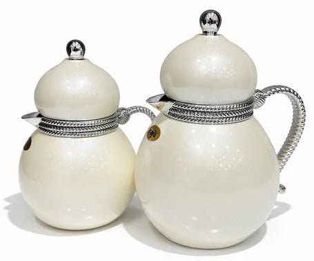 Najib NB6110 - B Vacuum Flask 2 - Piece Set – 0.5L & 0.7L – Pearl White with Silver Accents - Al Kabayel Discount CentreNajib NB6110 - B Vacuum Flask 2 - Piece Set – 0.5L & 0.7L – Pearl White with Silver AccentsThermosNAJIBAl Kabayel Discount Centre