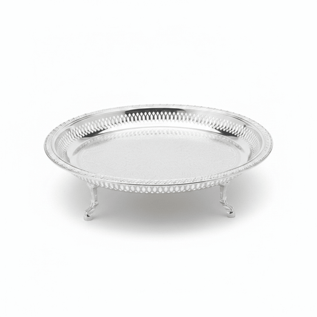 Najib Silver Footed Round Serving Tray – 35cm - Al Kabayel Discount CentreNajib Silver Footed Round Serving Tray – 35cmServing TraysNAJIBAl Kabayel Discount Centre