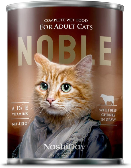 NashiDay Noble Complete Wet Food for Adult Cats – Beef Chunks in Gravy (415g) - Al Kabayel Discount CentreNashiDay Noble Complete Wet Food for Adult Cats – Beef Chunks in Gravy (415g)Pet SuppliesNASHIDAYAl Kabayel Discount Centre