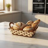 Natural Cream & Brown Woven Rectangular Rattan Organizer Basket with Strong Carry Handle for Home Décor and Storage 29×23 cm - Al Kabayel Discount CentreNatural Cream & Brown Woven Rectangular Rattan Organizer Basket with Strong Carry Handle for Home Décor and Storage 29×23 cmRattanAKDCAl Kabayel Discount Centre