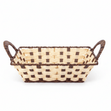 Natural Cream & Brown Woven Rectangular Rattan Organizer Basket with Strong Carry Handle for Home Décor and Storage 29×23 cm - Al Kabayel Discount CentreNatural Cream & Brown Woven Rectangular Rattan Organizer Basket with Strong Carry Handle for Home Décor and Storage 29×23 cmRattanAKDCAl Kabayel Discount Centre