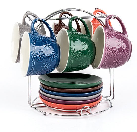 Nautilus 13pcs Ceramic Tea Set Includes 6 Cups 240ml, 6pcs Saucer, 1pc Holder, RNGT - 231310 - Al Kabayel Discount CentreNautilus 13pcs Ceramic Tea Set Includes 6 Cups 240ml, 6pcs Saucer, 1pc Holder, RNGT - 231310Tea SetsNAUTILUSAl Kabayel Discount Centre