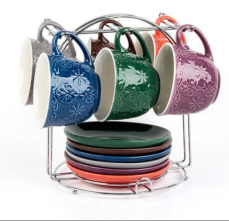 Nautilus 13pcs Ceramic Tea Set Includes 6 Cups 240ml, 6pcs Saucer, 1pc Holder, RNGT - 231310 - Al Kabayel Discount CentreNautilus 13pcs Ceramic Tea Set Includes 6 Cups 240ml, 6pcs Saucer, 1pc Holder, RNGT - 231310Tea SetsNAUTILUSAl Kabayel Discount Centre