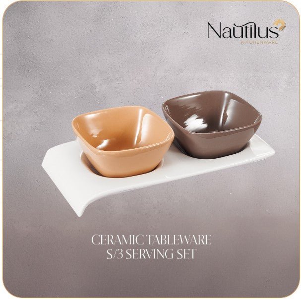 Nautilus Ceramic 3pcs Tableware Serving Set 148mm*81mm*275mm, RNGT - 10603 - Al Kabayel Discount CentreNautilus Ceramic 3pcs Tableware Serving Set 148mm*81mm*275mm, RNGT - 10603Serveware SetsNAUTILUSAl Kabayel Discount Centre