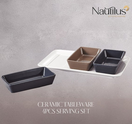 Nautilus Ceramic 4pcs Tableware Serving Set 181mm*68mm*293mm, RNGT - 10603 - Al Kabayel Discount CentreNautilus Ceramic 4pcs Tableware Serving Set 181mm*68mm*293mm, RNGT - 10603Serveware SetsNAUTILUSAl Kabayel Discount Centre