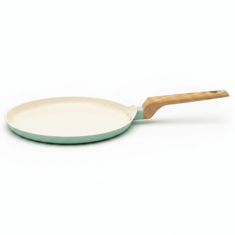 Nautilus Forged Aluminium Crepe Pan 24cm – Cream & Sage Green | Non-Stick | Wooden Handle - Al Kabayel Discount CentreNautilus Forged Aluminium Crepe Pan 24cm – Cream & Sage Green | Non-Stick | Wooden HandleFrying Pans & SkilletsNAUTILUSAl Kabayel Discount Centre