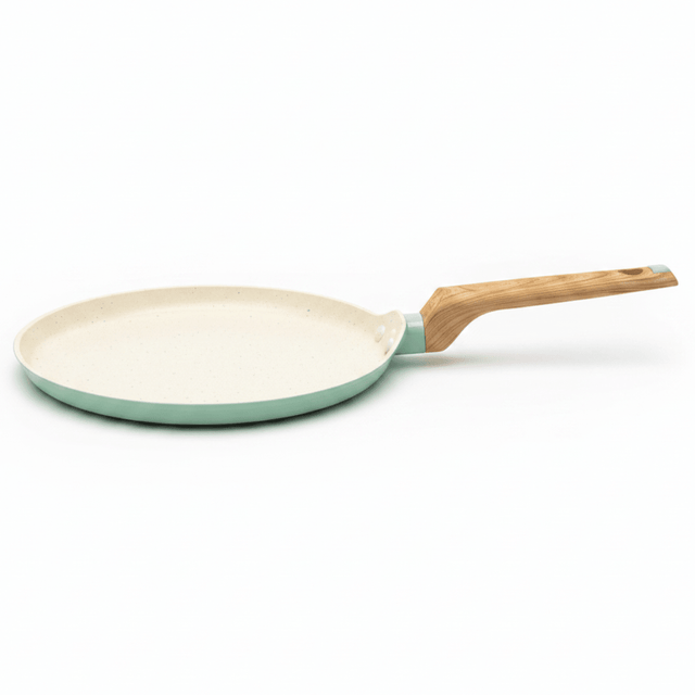 Nautilus Forged Aluminium Crepe Pan 24cm – Cream & Sage Green | Non-Stick | Wooden Handle - Al Kabayel Discount CentreNautilus Forged Aluminium Crepe Pan 24cm – Cream & Sage Green | Non-Stick | Wooden HandleFrying Pans & SkilletsNAUTILUSAl Kabayel Discount Centre